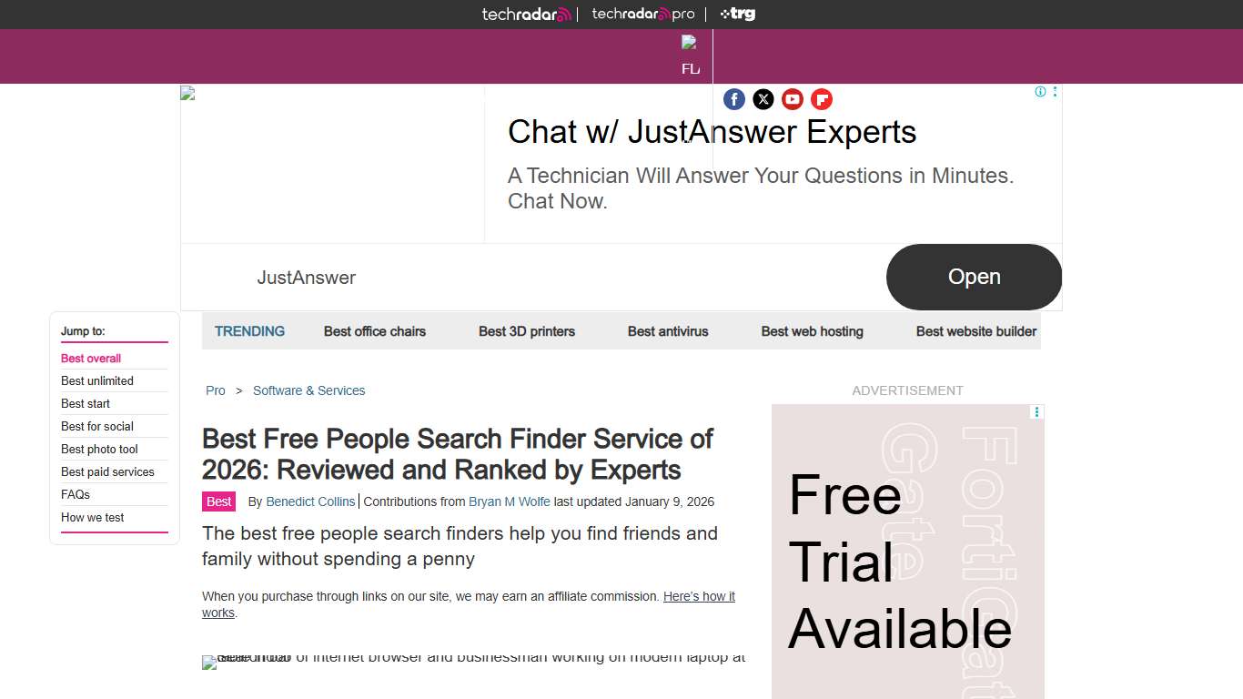 Best free people search finder service of 2026: reviewed and ranked by experts TechRadar